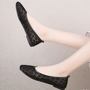 BRAND NEW  TOUTOU ELENA BLACK BALLET FLATS LACE  WOMEN"S SHOES